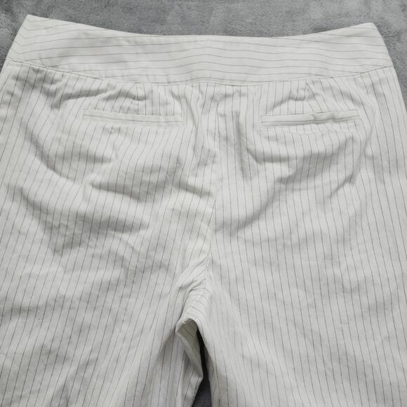 Style&Co Pants Womens 8P PETITE White Striped Mid Rise Cuffed Capri Stretch - Picture 3 of 10